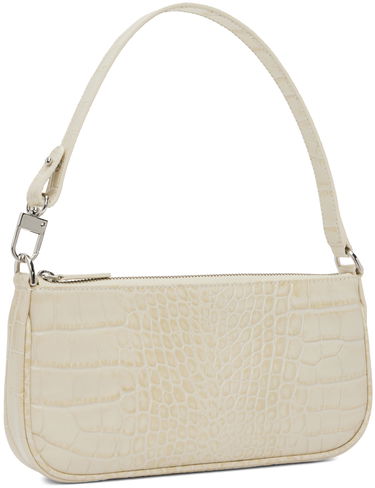 Olkalaukku BY FAR Croc Embossed Leather Shoulder Bag Valkoinen | 18FWRCLSCEDMED, 1