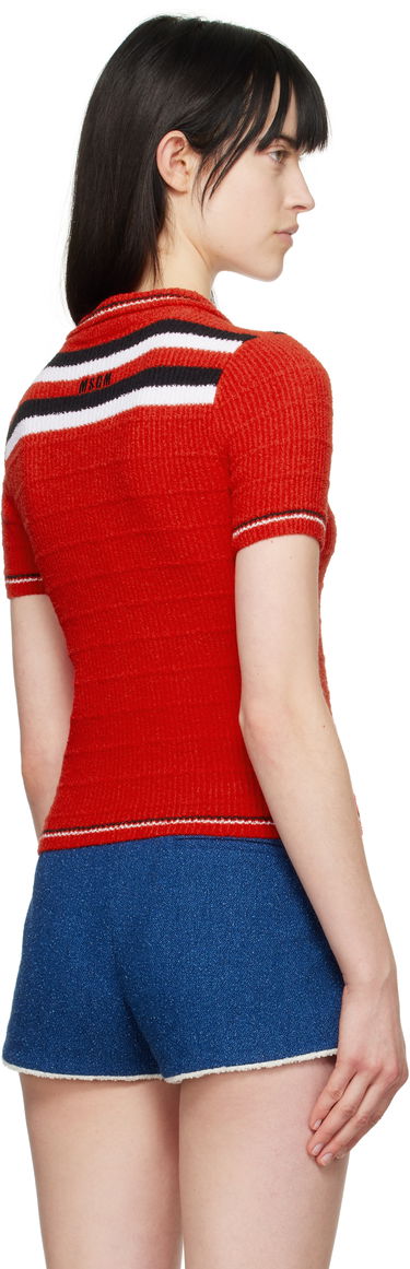 Poolopaita MSGM MSGM Embroidered Logo Polo Punainen | 3841MDM202 257289, 2