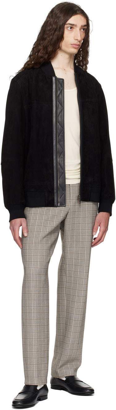 Housut BOSS BOSS Relaxed-Fit Checked Stretch Trousers Ruskea | 50546061, 3
