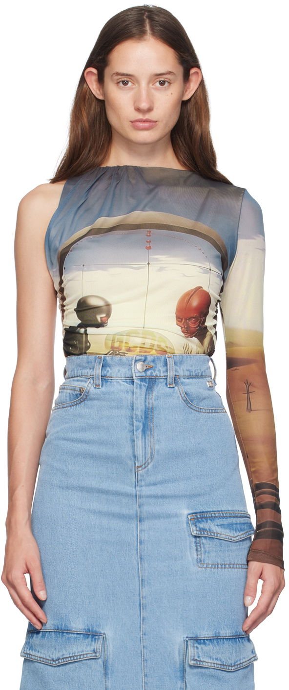T-paita GCDS Creatures One-Shoulder T-Shirt Monivärinen | A2CW2801TE3