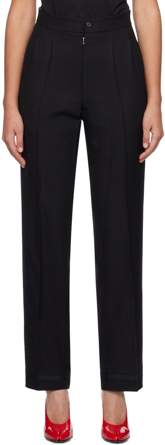 Housut Maison Margiela Creased Formal Trousers Musta | SI0KA0005 S60307