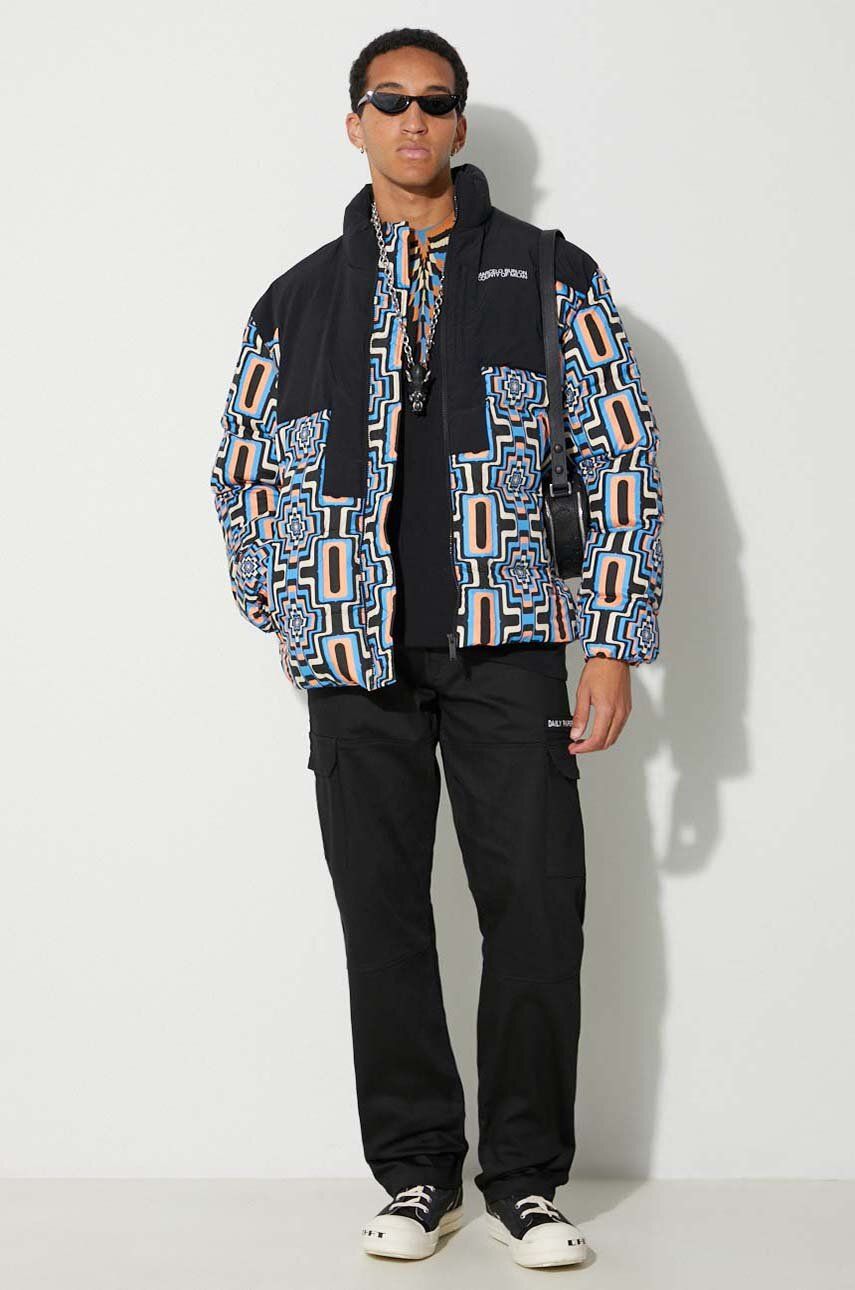 Puffer takki Marcelo Burlon Optical Cross Block Puffer Jacket Musta | CMEJ001F23FAB0023310, 1