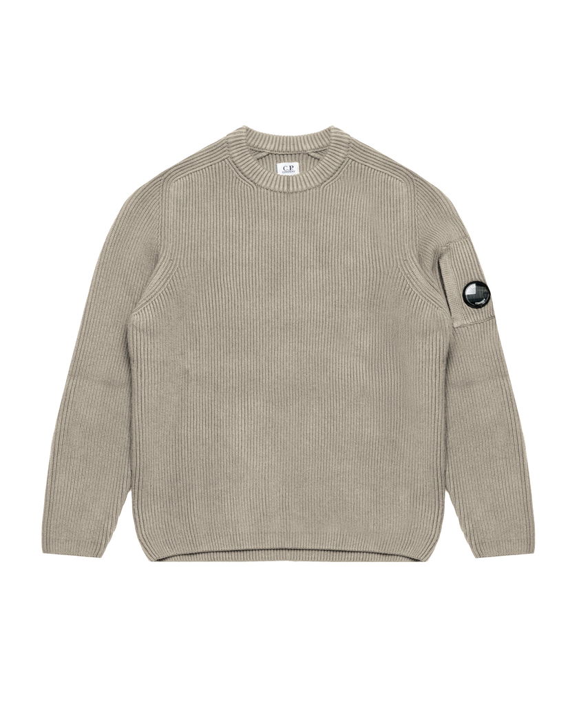 Villapaita C.P. Company Ribbed Crew Neck Knit Beige | 19CMKN017A005558G-356