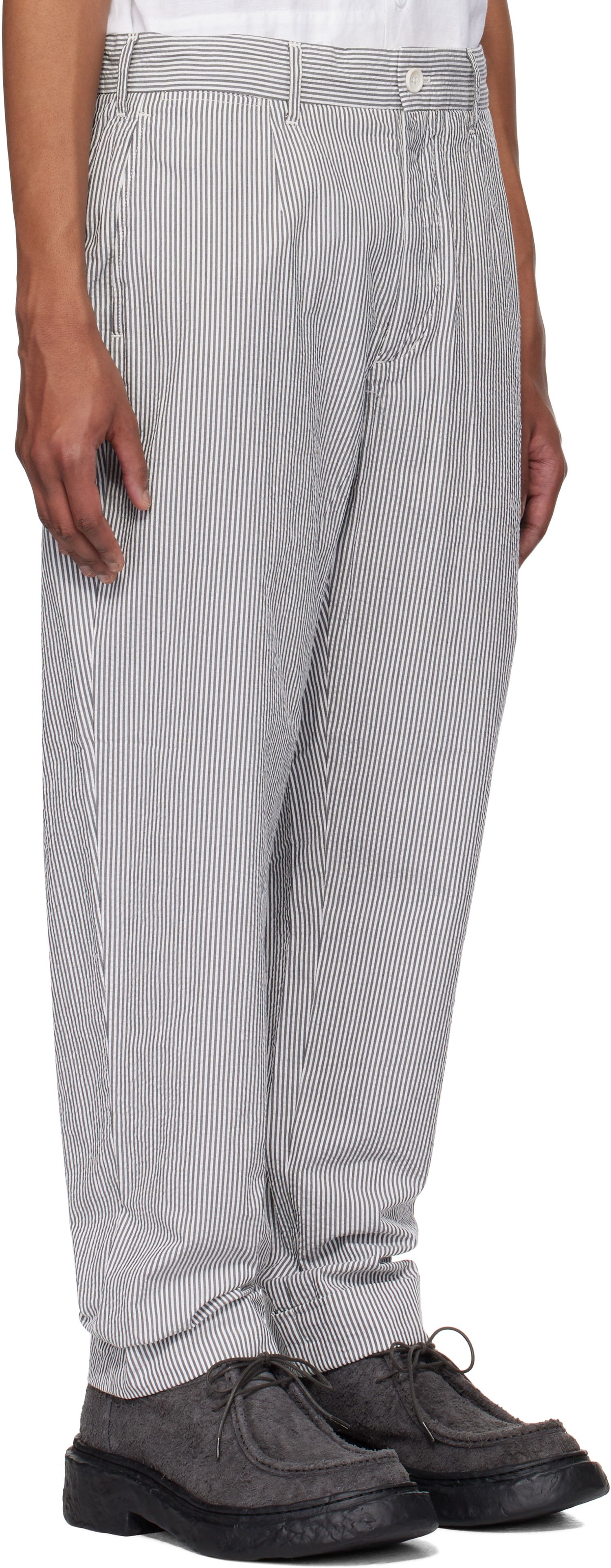 Housut Engineered Garments Engineered Garments Andover Striped Trousers Valkoinen | 25S1F001, 1