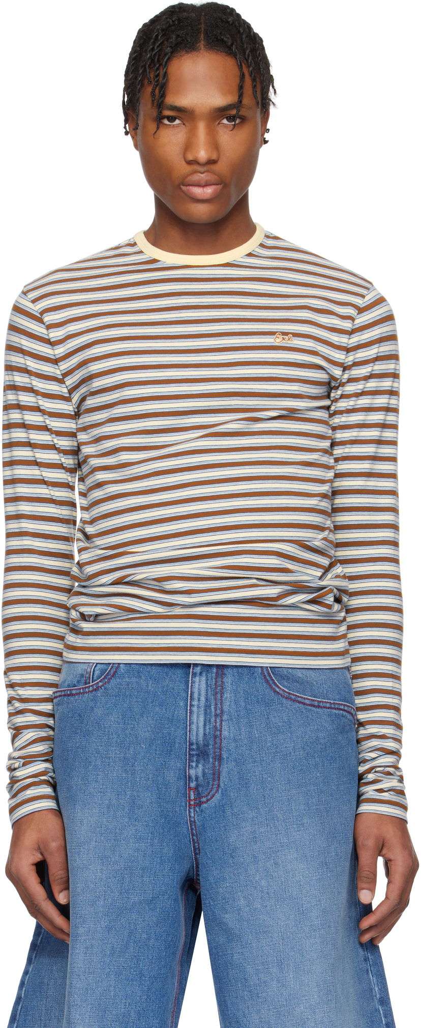 T-paita ERL ERL Striped Long Sleeve T-Shirt Monivärinen | ERL10T010
