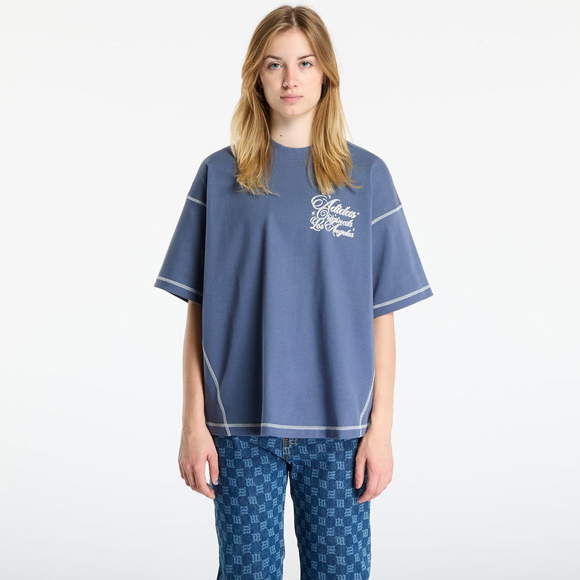T-paita adidas Originals LA Originals Wilshire Short Sleeve T-Shirt with Contrast Stitching Sininen | JX6178