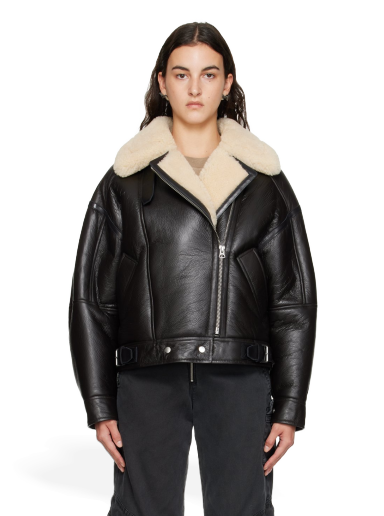 Takki Acne Studios Zip Shearling Jacket Ruskea | A70087-