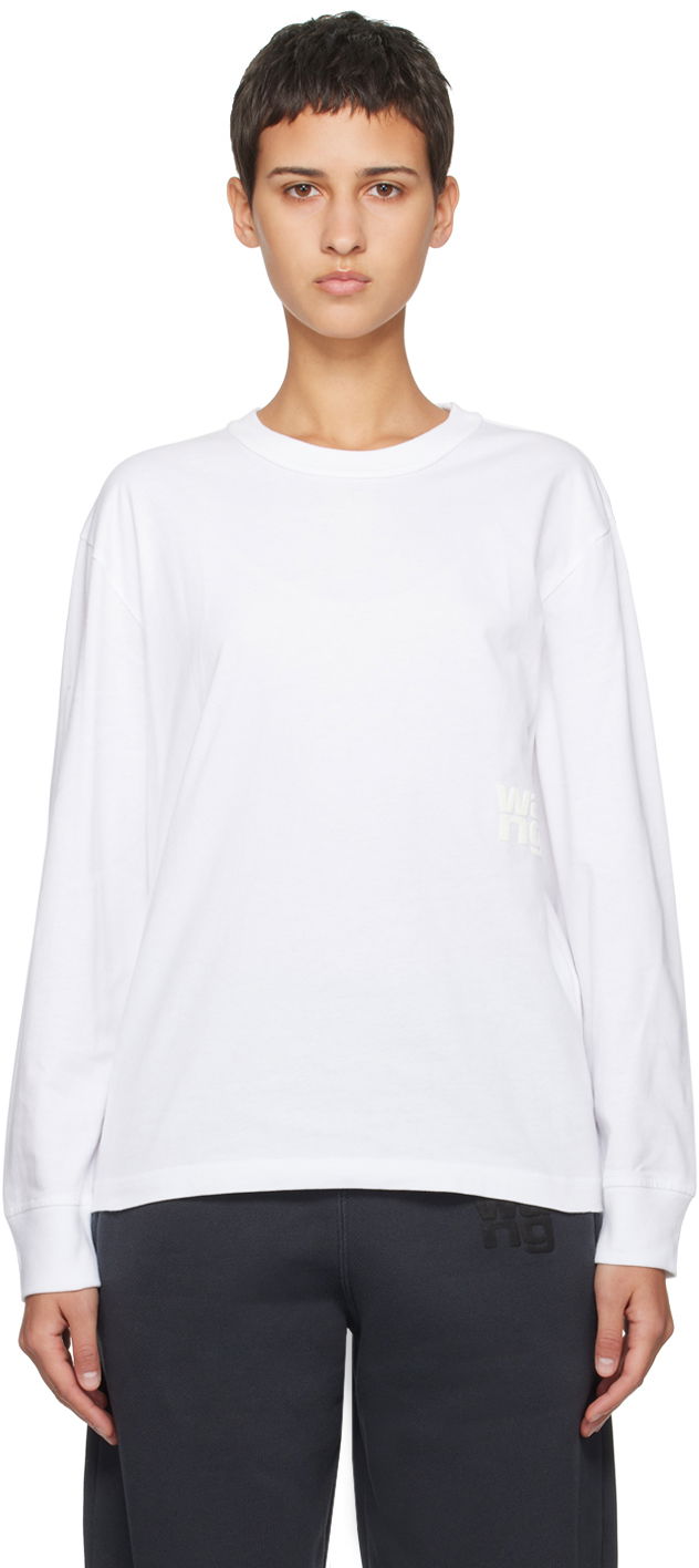 T-paita Alexander Wang Puff Long Sleeve T-Shirt Valkoinen | 4CC3221356