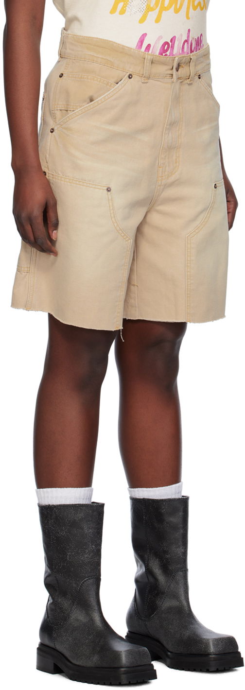 Shortsit We11done We11done Raw Edge Shorts Beige | WD-DP0-24-379-M-BG, 1