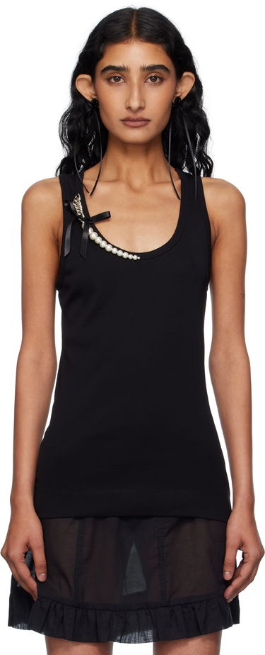 Tankkitoppi Simone Rocha Simone Rocha Pearl Chain Tank Top Musta | 5375B 0553, 0