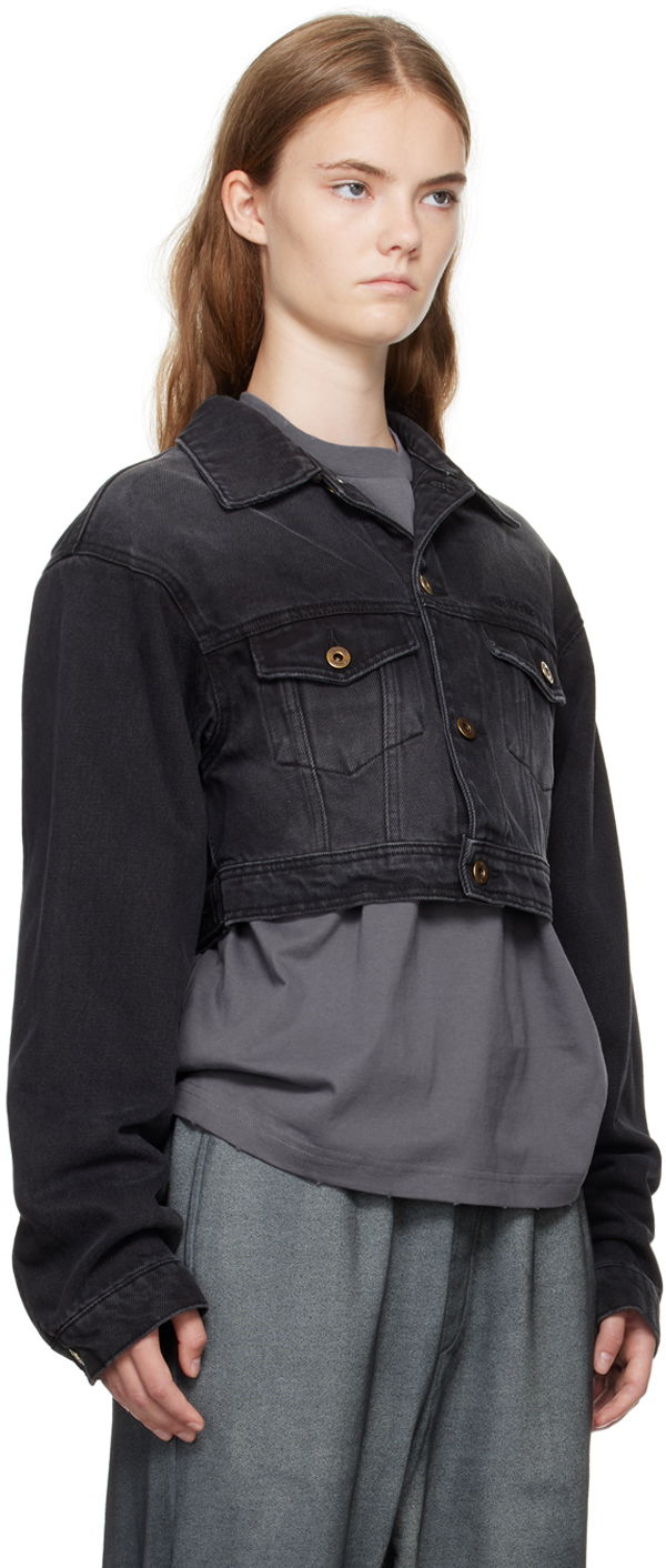 Takki We11done We11done Cropped Denim Jacket Musta | WD-DJ2-24-337-W-BK, 1