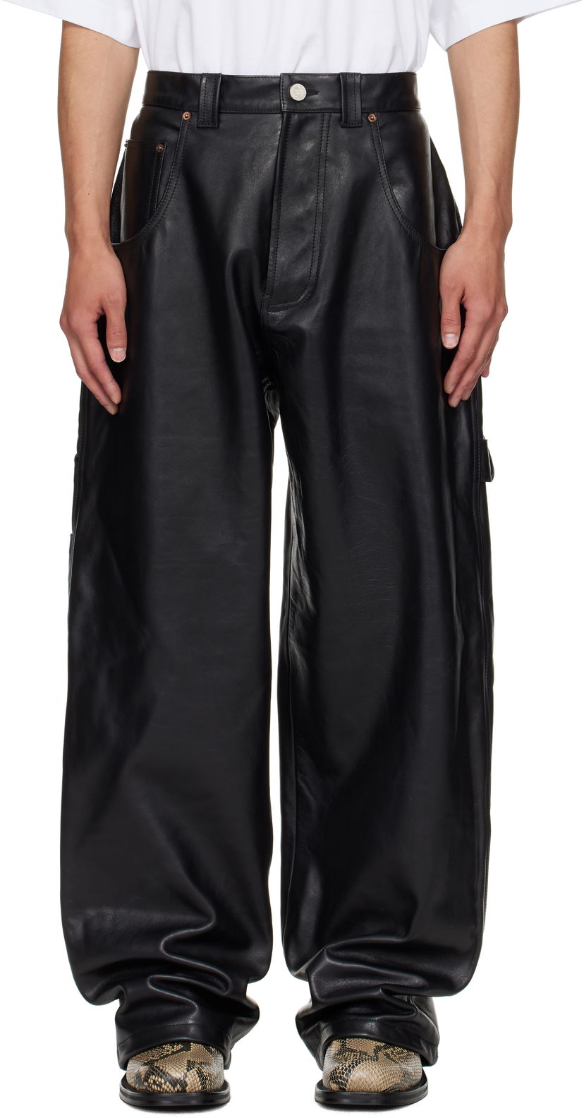 Housut VETEMENTS VETEMENTS Hip Hop Leather Pants Musta | UH76LP250B
