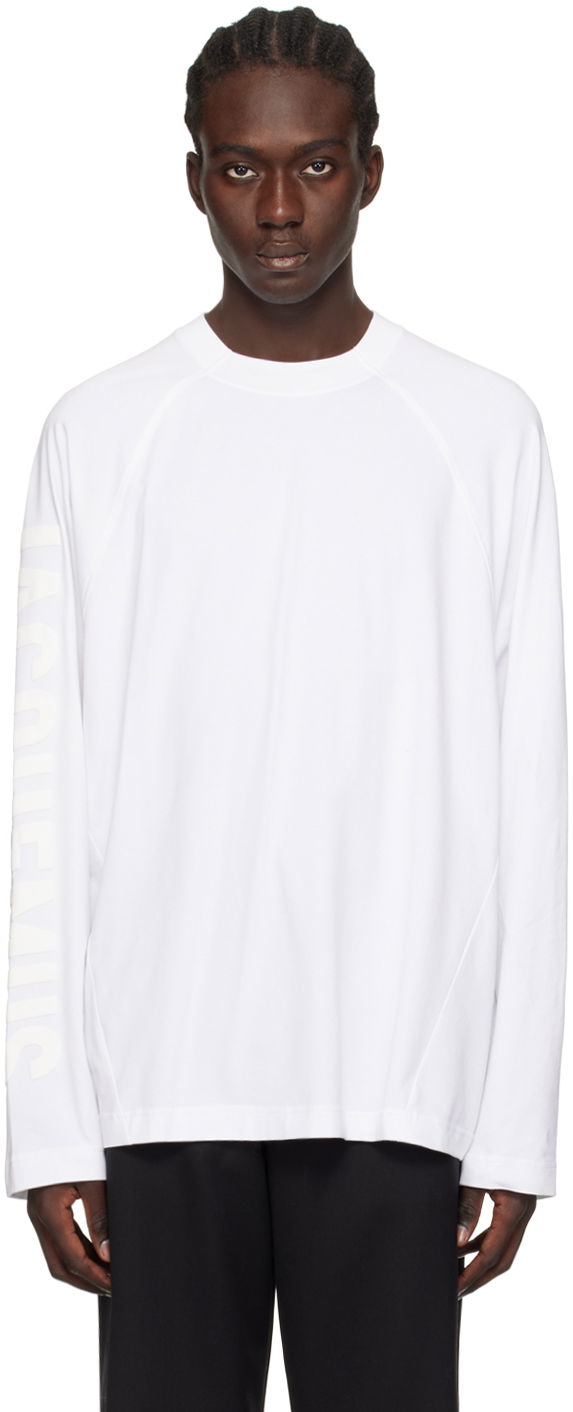 T-paita Jacquemus Les Classiques 'Le T-Shirt Typo' Long Sleeve T-Shirt Valkoinen | 24E245JS213-2031