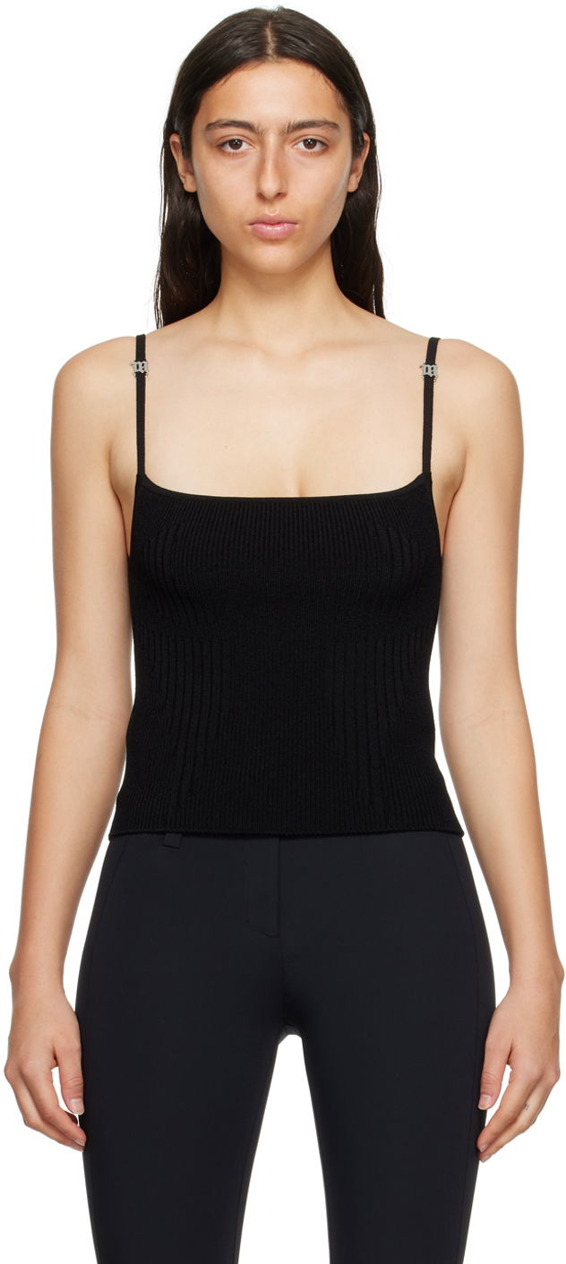 Tankkitoppi MISBHV Square Neck Ribbed Camisole with Metallic Strap Details Musta | 231W151