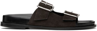 Kengänhoito Aeyde Aeyde Meena Suede Double Buckle Slides Ruskea | A11-FS-FOXR08FL174-SS25-953-022, 0