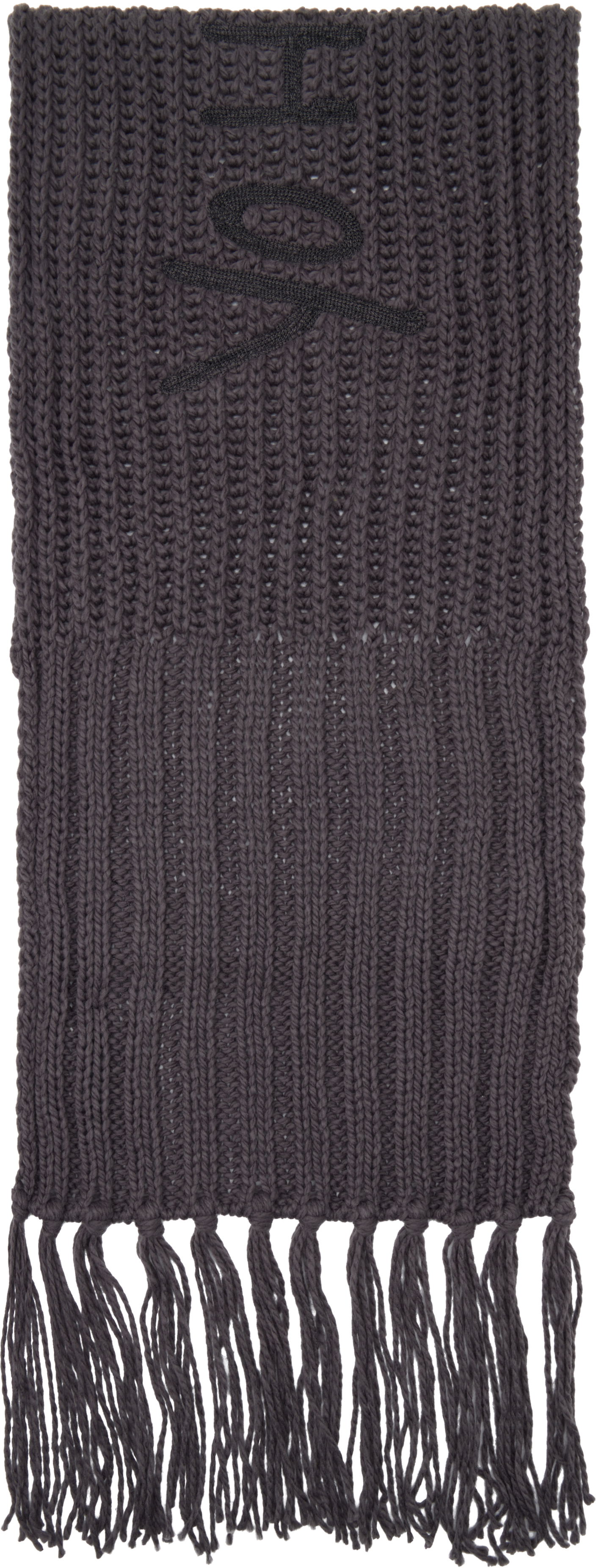 Huivi Y-3 Y-3 Oversized Knit Scarf with Tassels Harmaa | KC0413, 1