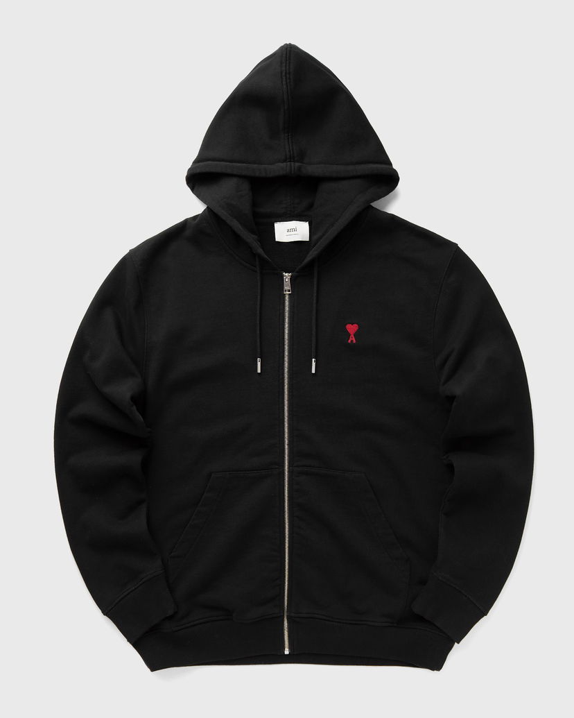 Huppari AMI AMI Paris Classic Ami De Coeur Zip Hoodie 3XL Musta | BFUSW435.730-001
