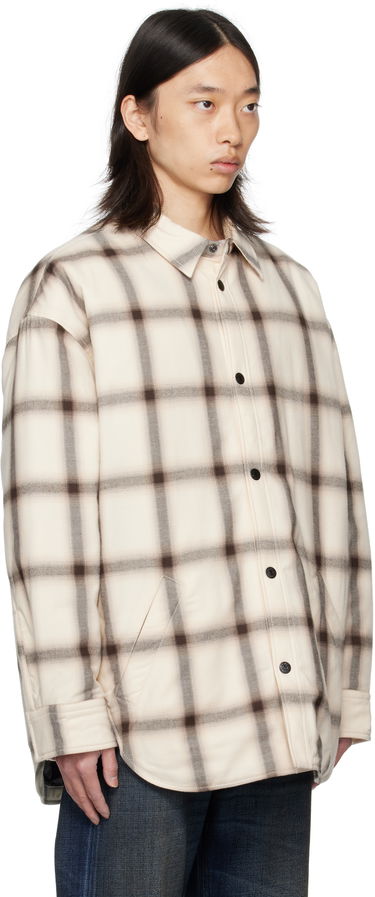 Paita Acne Studios Acne Studios Flannel Button-Up Overshirt Beige | B90845-, 1