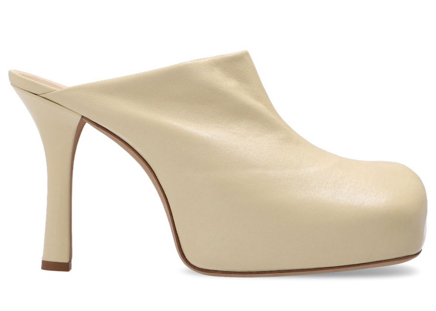 Tennarit ja kengät Bottega Veneta Leather Platform Mule With Square Toe Beige | 630148VBP409311, 0