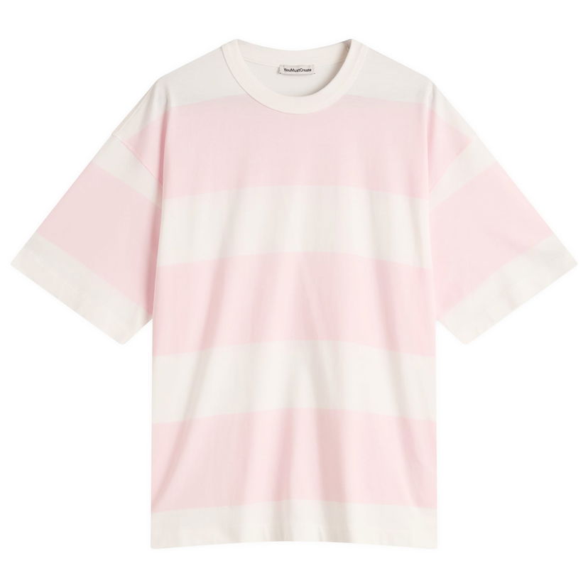 T-paita YMC YMC Triple Stripe T-Shirt, Size Large Vaaleanpunainen | P6YMD-60
