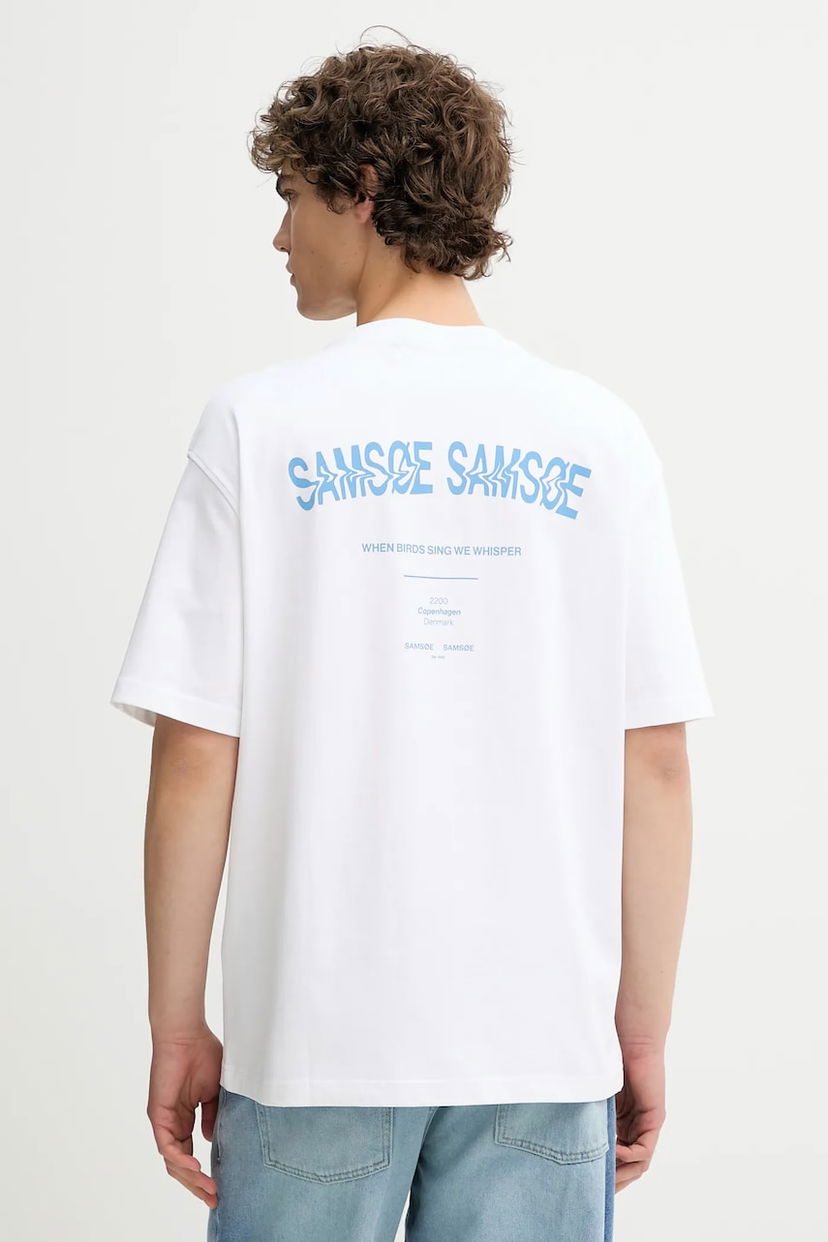 T-paita Samsoe Samsoe Samsoe Samsoe SASWIRL Print T-Shirt Valkoinen | U25200006