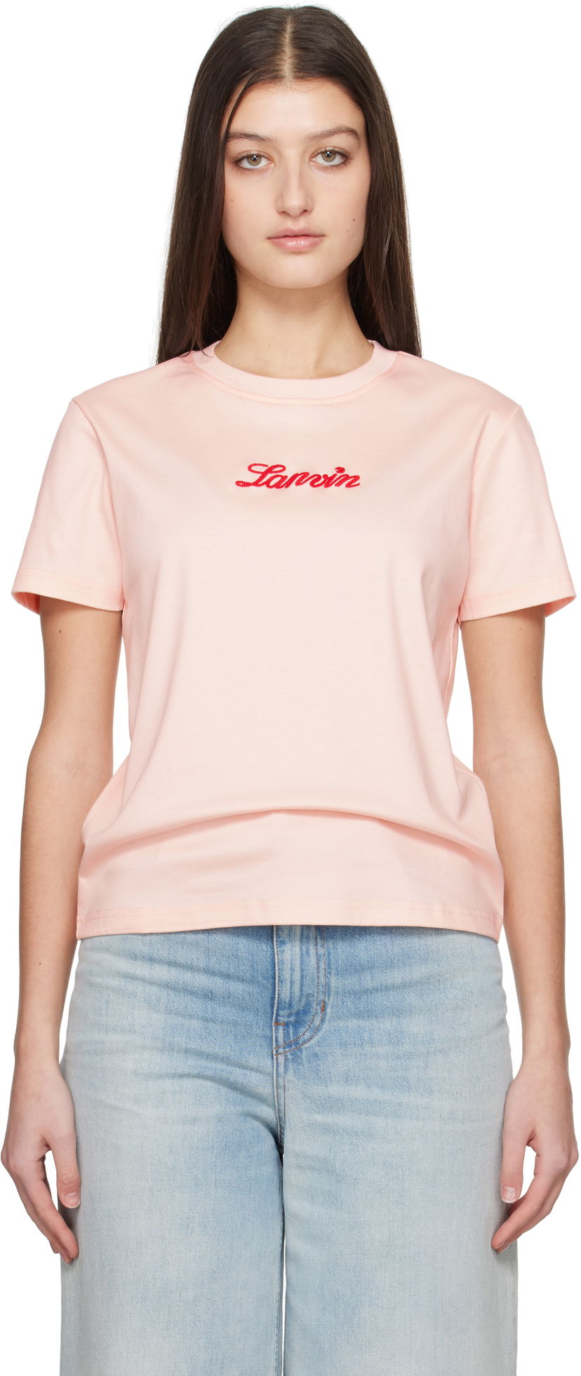 T-paita LANVIN Lanvin Embroidered T-Shirt Vaaleanpunainen | RW-TS0030-J134-P25