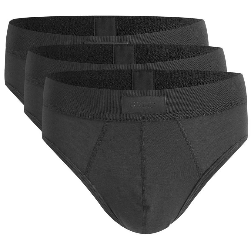 Body SKIMS Men's 3-Pack Cotton Briefs Musta | BO-BRF-5633M-ON