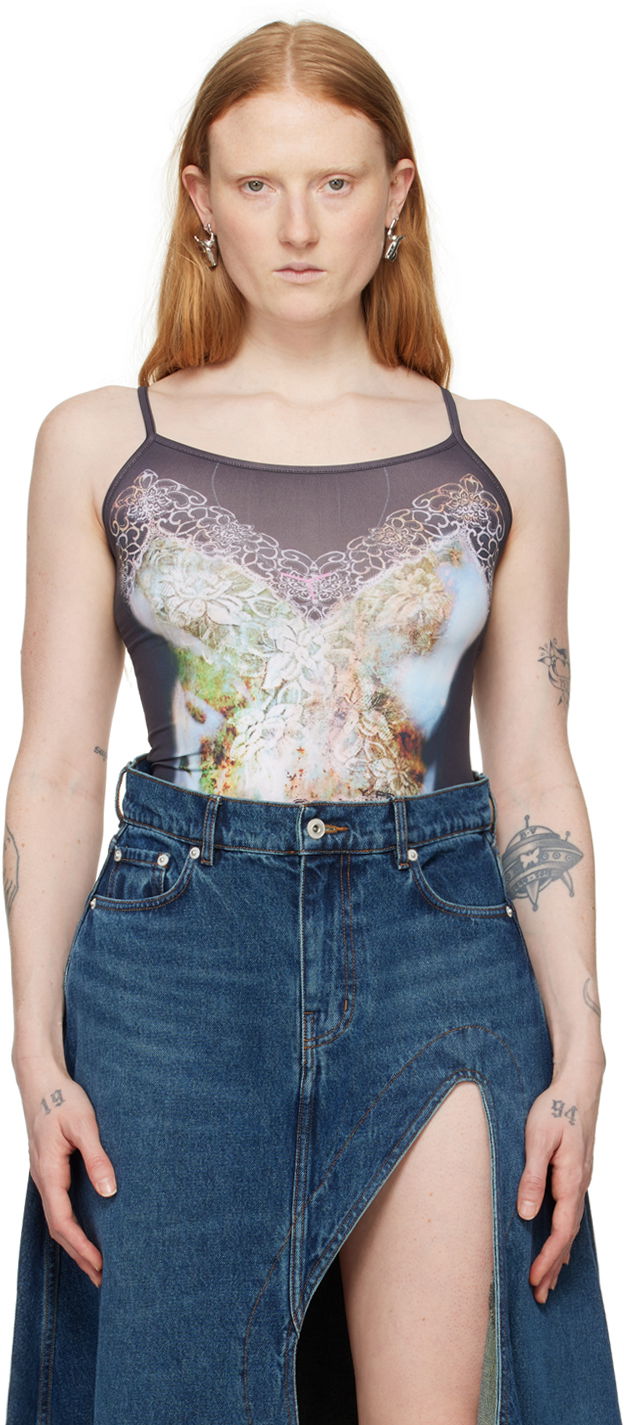 Tankkitoppi Y/PROJECT Black Trompe L'œil Tank Top Musta | 104TO008, 0