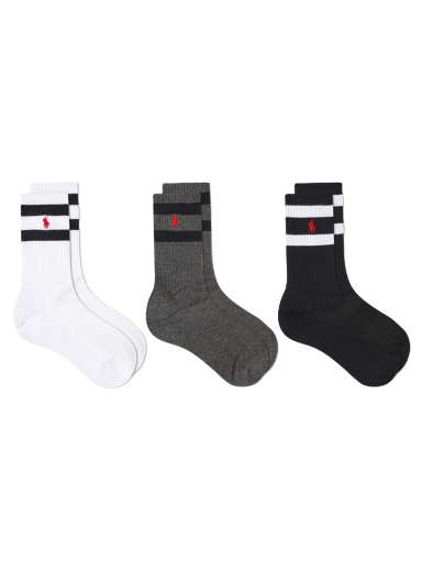 Sukat Polo by Ralph Lauren Classic Stripe Sport Sock - 3 Pack Monivärinen | 449823360002