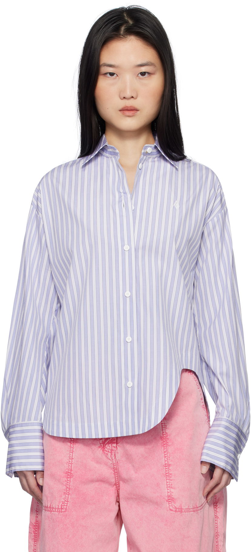 Paita The Attico Attico Eliza Striped Shirt Violetti | 250WCH00014 CCC051AA