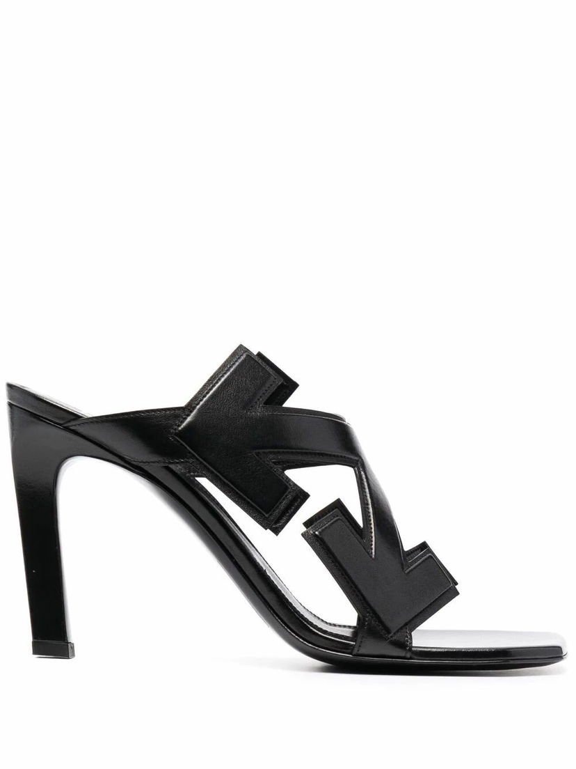Tennarit ja kengät Off-White Off-White Arrow Leather Heeled Sandals Musta | OWIH010S21LEA0011000