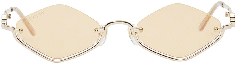 Aurinkolasit Gucci Gold Geometric Sunglasses Metallinen | GG1604S-004