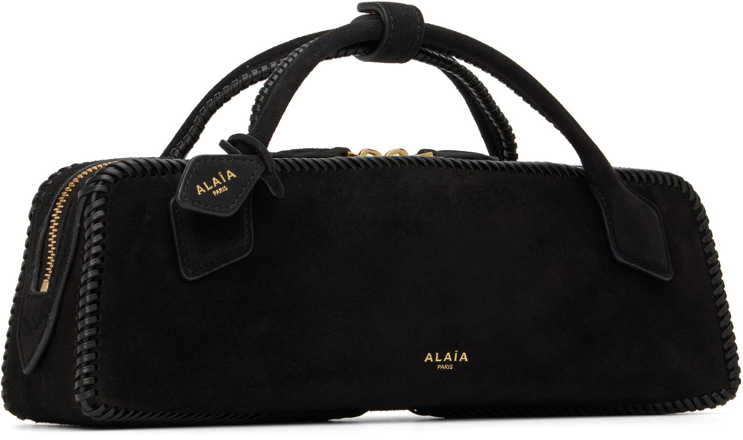 Käsilaukku Alaïa ALAÏA 'Le Teckel' Suede Clutch Bag Musta | AA1S06026I068, 1