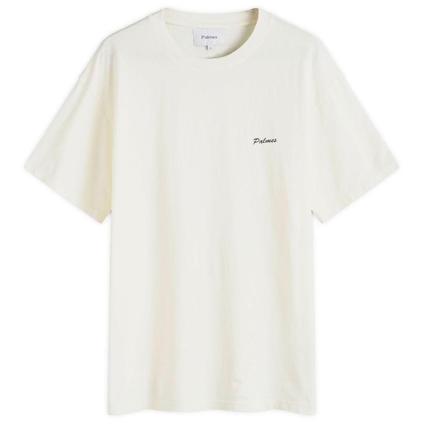 T-paita Palmes Dyed Chest Logo T-Shirt Valkoinen | P10-0026-036