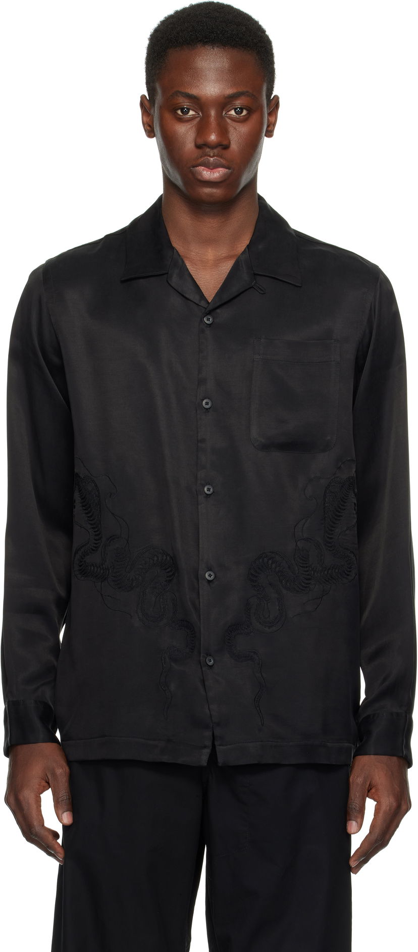 Paita Maharishi Maharishi Year of the Snake Cupro Shirt Musta | 6121