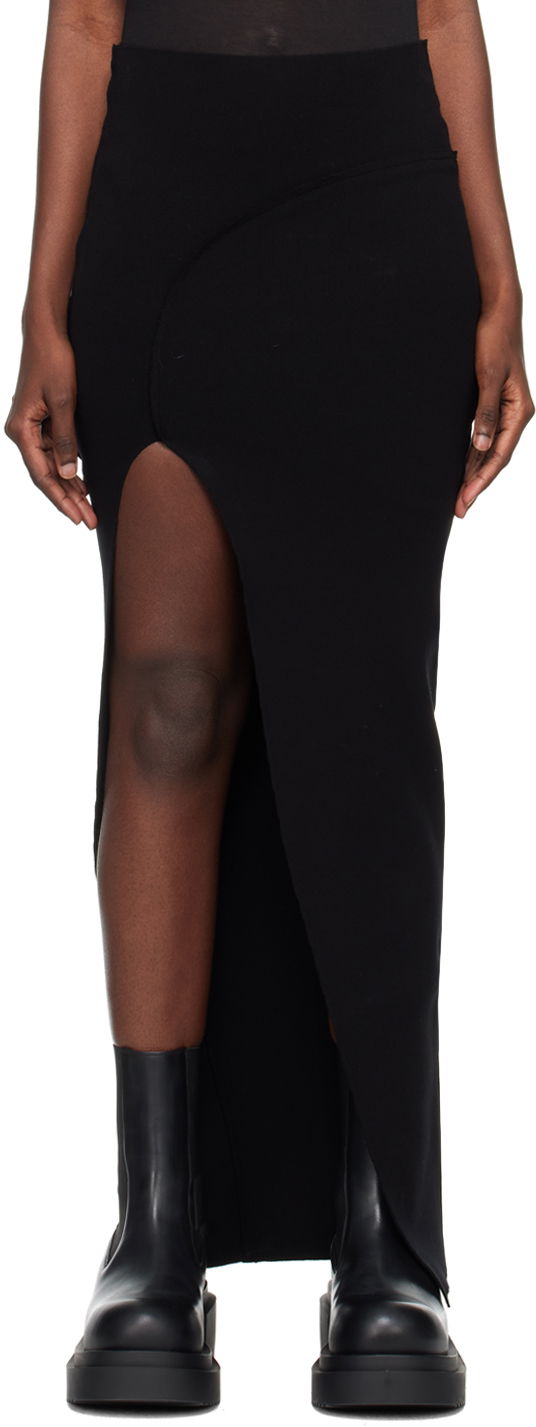 Hame Rick Owens Asymmetric Maxi Skirt Musta | RP02C1696 KST