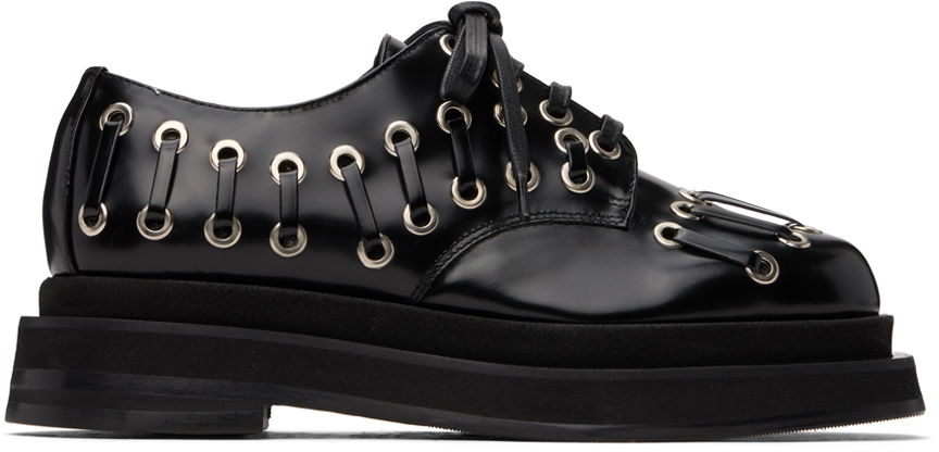 Mekko Simone Rocha Simone Rocha Heart Toe Platform Grommet Brogues Musta | LOF2 0740, 0