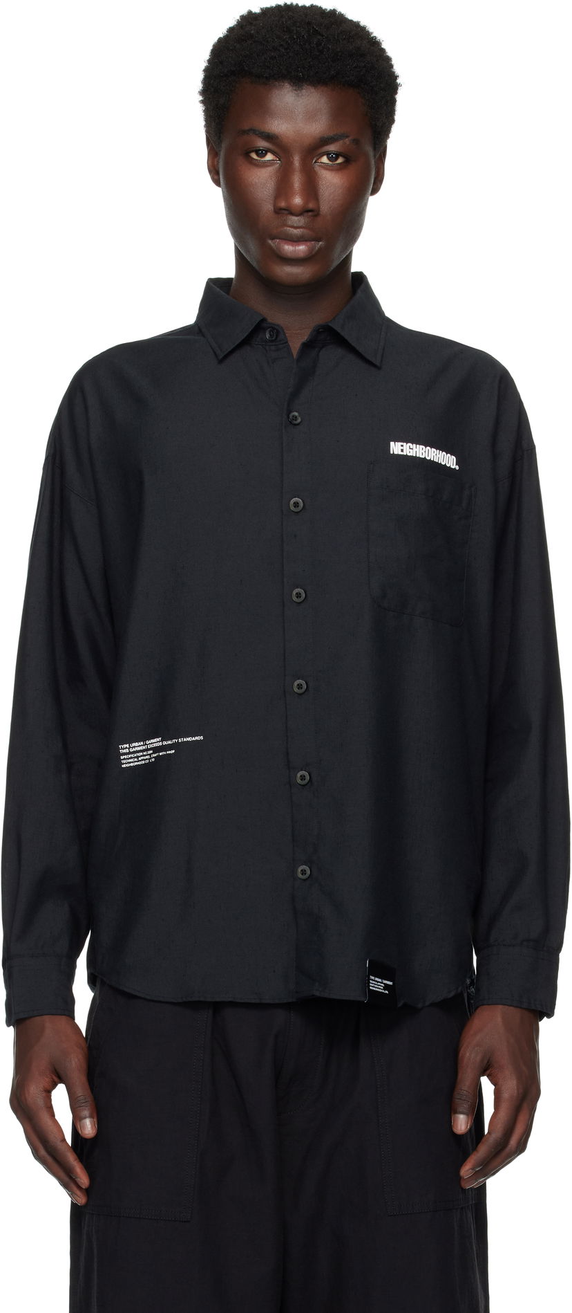 Paita Neighborhood Neighborhood Long Sleeve Overshirt Musta | 251BENH-SHM01