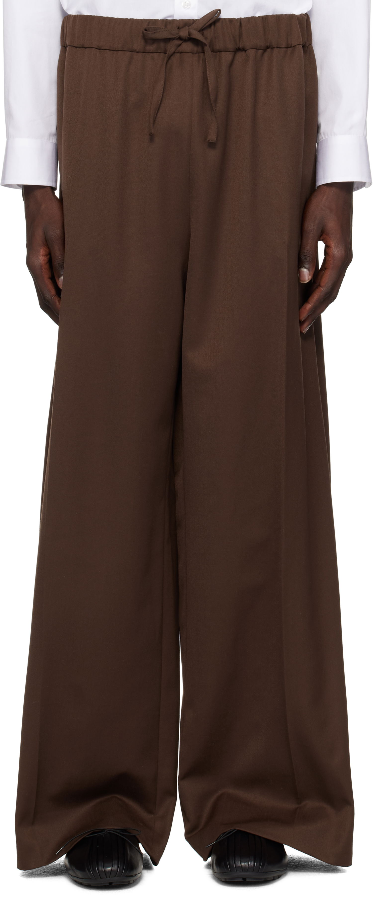Housut Simone Rocha Simone Rocha Wide Leg Drawstring Trousers Ruskea | 4143D 1217, 0