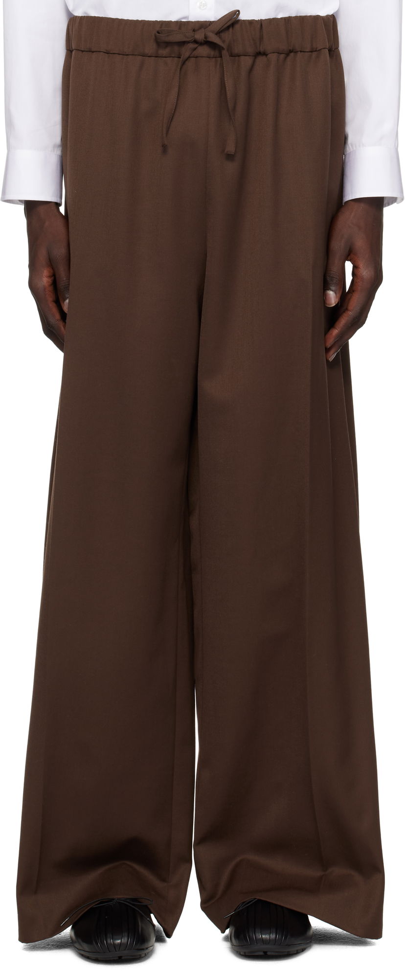 Housut Simone Rocha Simone Rocha Wide Leg Drawstring Trousers Ruskea | 4143D 1217