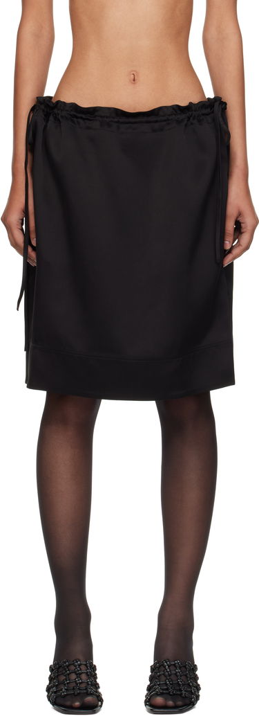 Hame TOTEME TOTEME Drawstring Satin Miniskirt Musta | 253-WRB0281-FB0382, 0