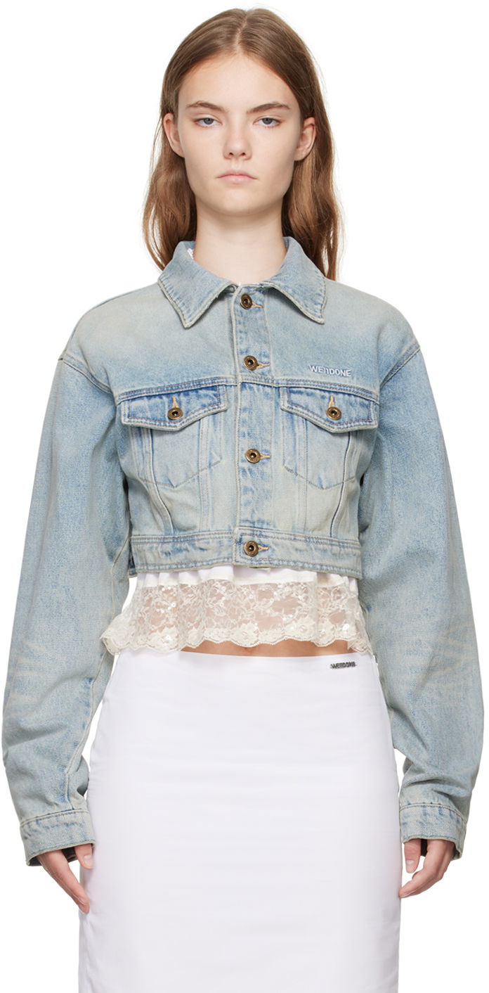 Takki We11done Cropped Denim Jacket Sininen | WD-DJ2-24-337-W-SK