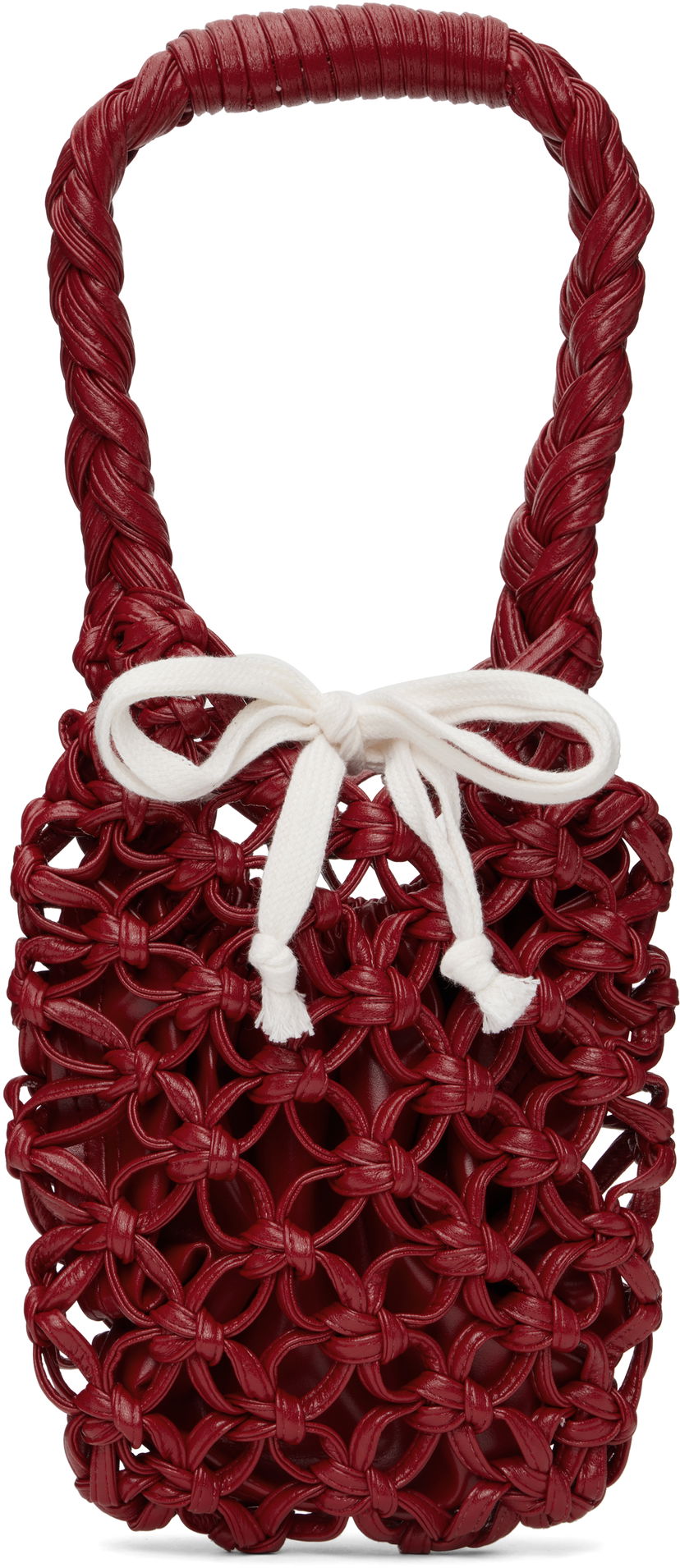 Käsilaukku Comme des Garçons Comme des Garçons Braided Knotted Synthetic Leather Tote Punainen | RO-K203-051-2
