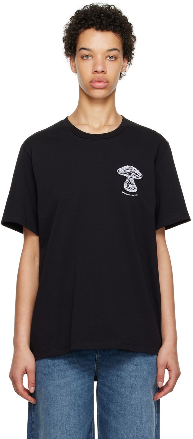 T-paita Stella McCartney Stella McCartney Patch T-Shirt Musta | 6J01583SPY00