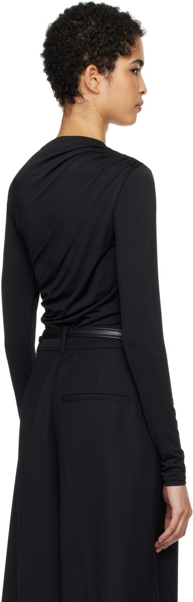 T-paita Anine Bing Anine Bing Bray Draped Jersey Top Musta | A-08-10037-BLK29, 2