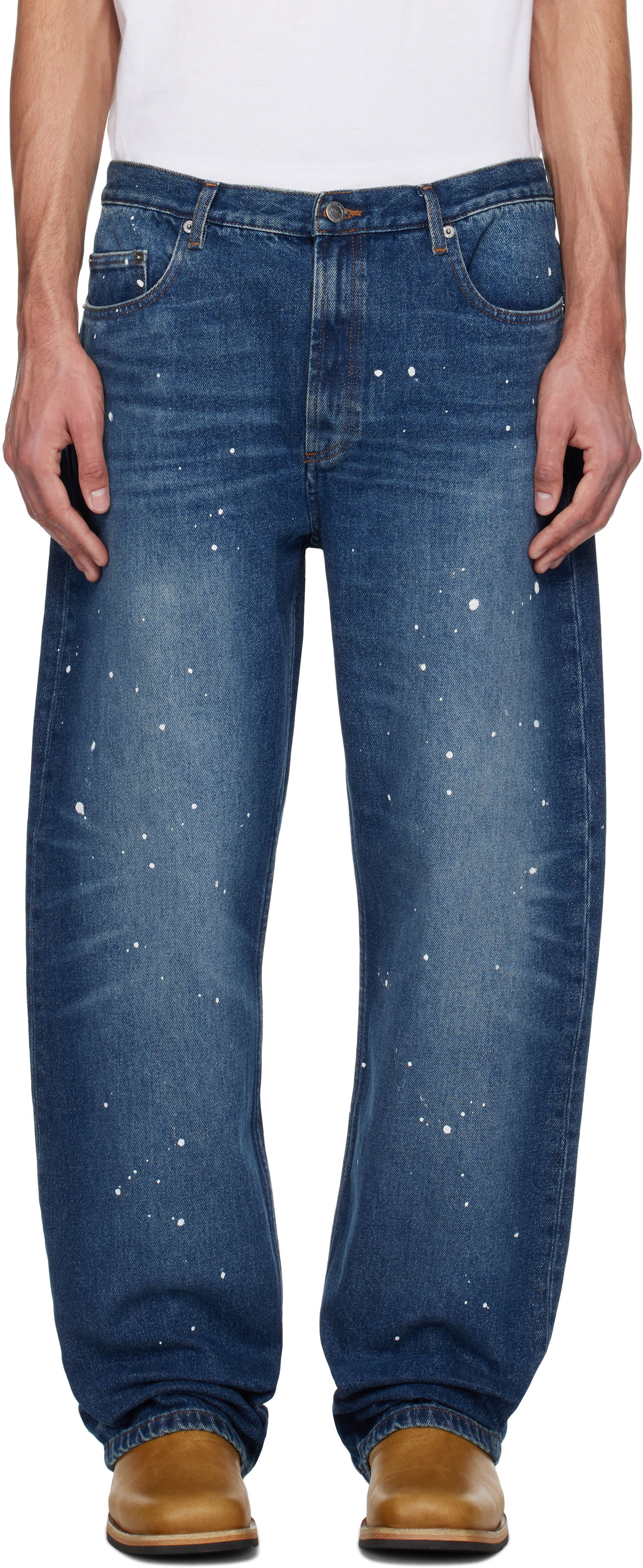 Jeans A.P.C. A.P.C. Relaxed Fit Paint Splatter Jeans Sininen | COHGL-H09199, 0