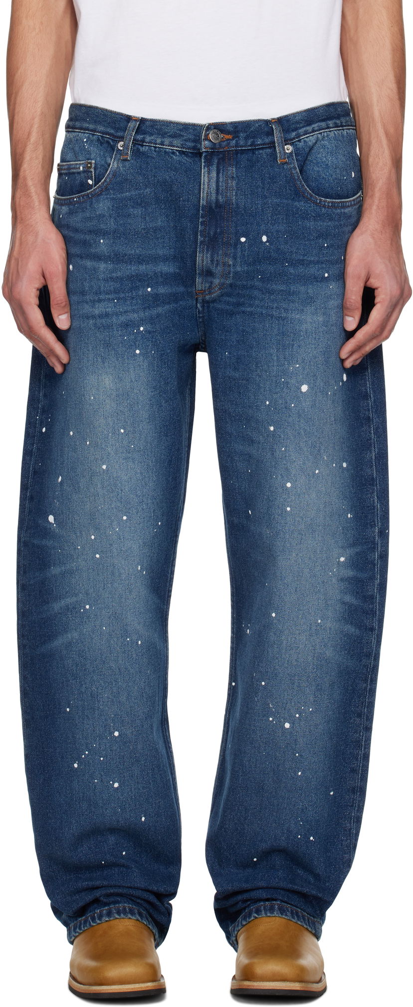 Jeans A.P.C. A.P.C. Relaxed Fit Paint Splatter Jeans Sininen | COHGL-H09199