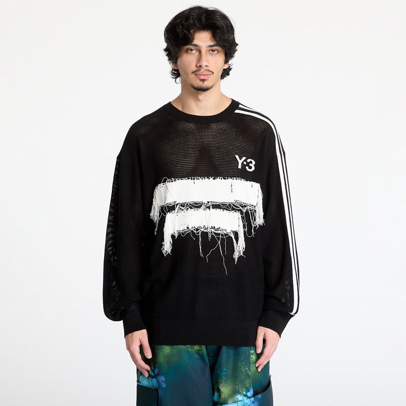 Villapaita Y-3 Y-3 Graphic Knit Crew Sweatshirt Musta | JN4873
