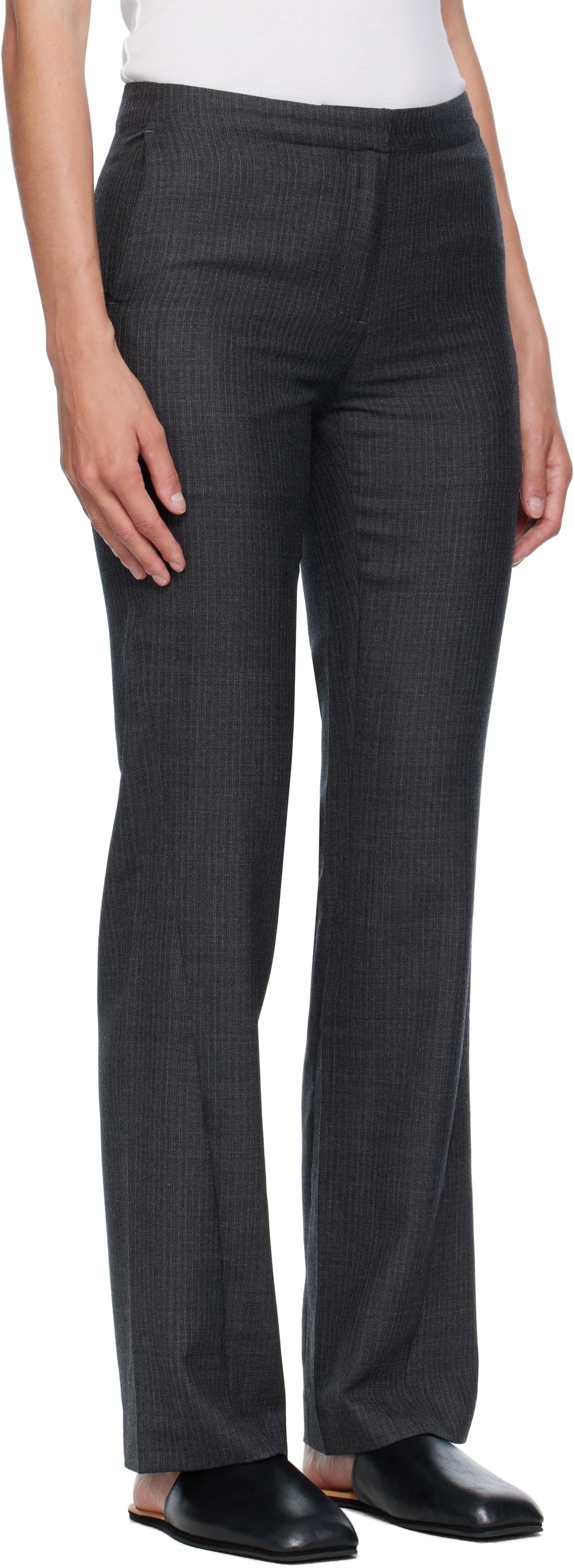 Housut OUR LEGACY OUR LEGACY Poise Pinstripe Trousers Harmaa | W4254PS, 1