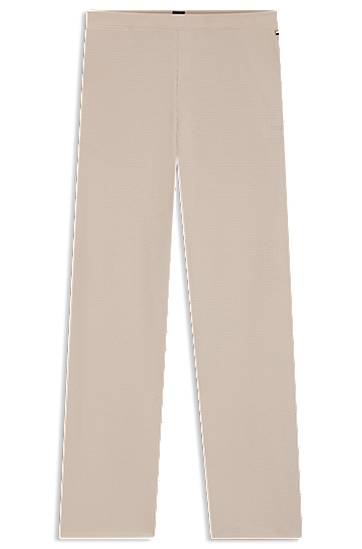 Pyjama BOSS Cotton-blend pyjama bottoms with waffle structure Beige | 50550317, 0